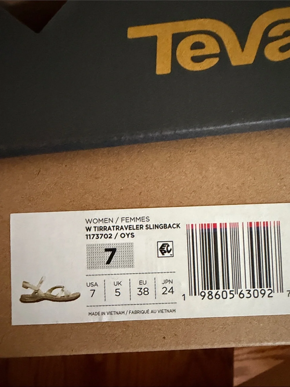 Teva Tirra Traveler Slingback Strappy Sandals 7 NWTBox